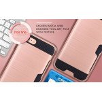 Wholesale iPhone 8 / 7 Credit Card Slot Armor Hybrid Case (RoseGold)